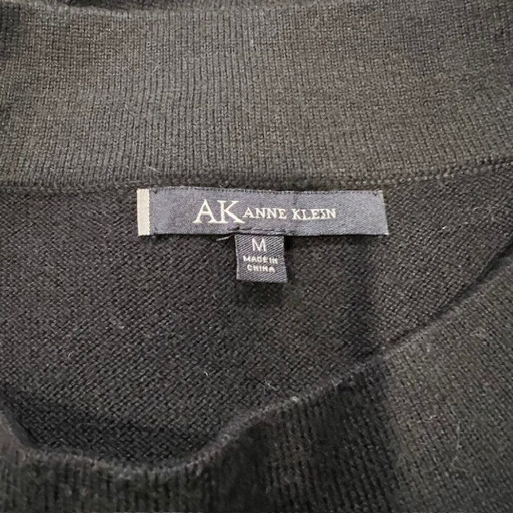 Anne Klein Black & Gray Long Sleeve Pullover Sweater Size M - Picture 7 of 7